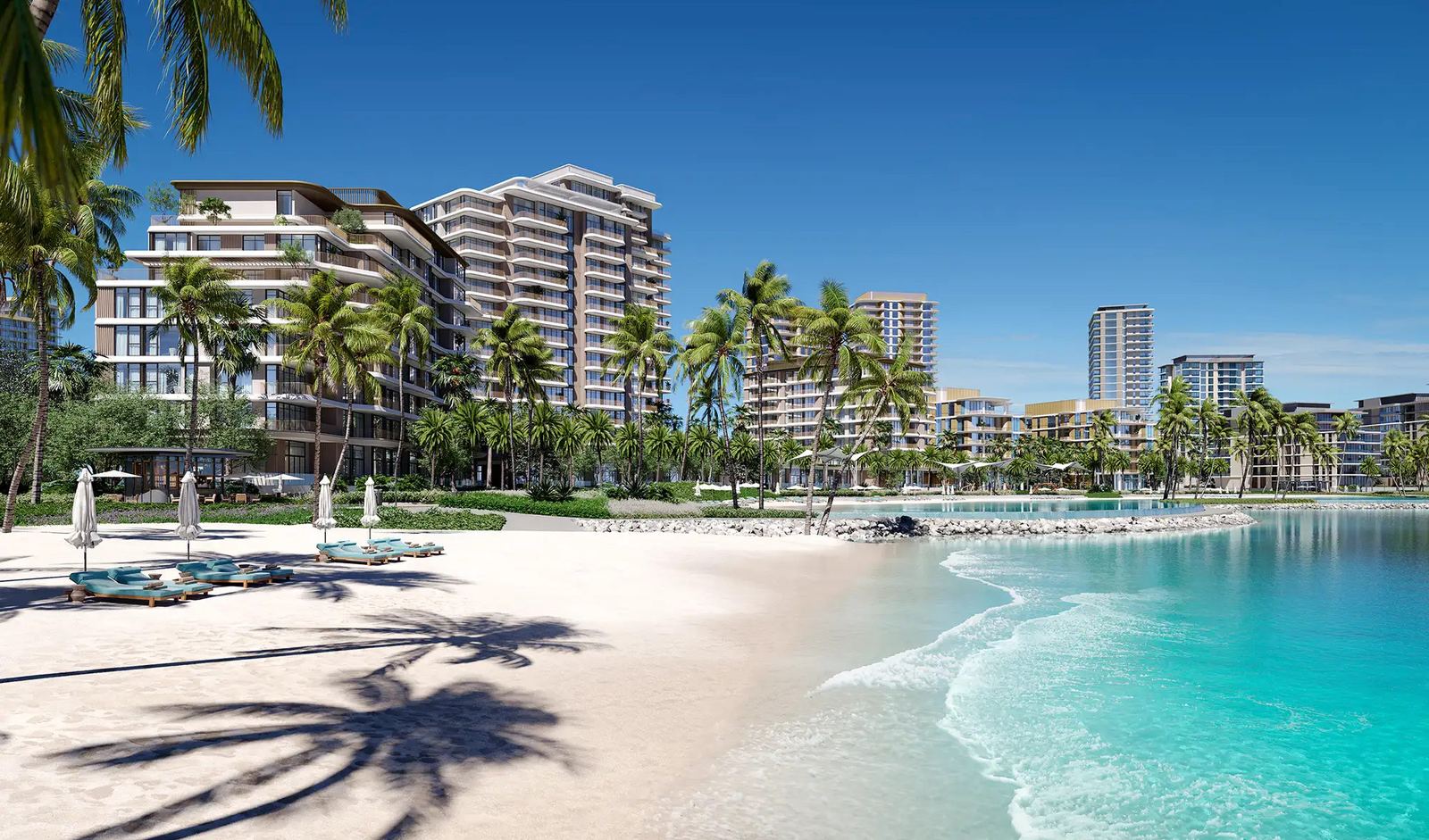 Palm Central Private Residences — low-rise buildings on the beach, Palm Jebel Ali
