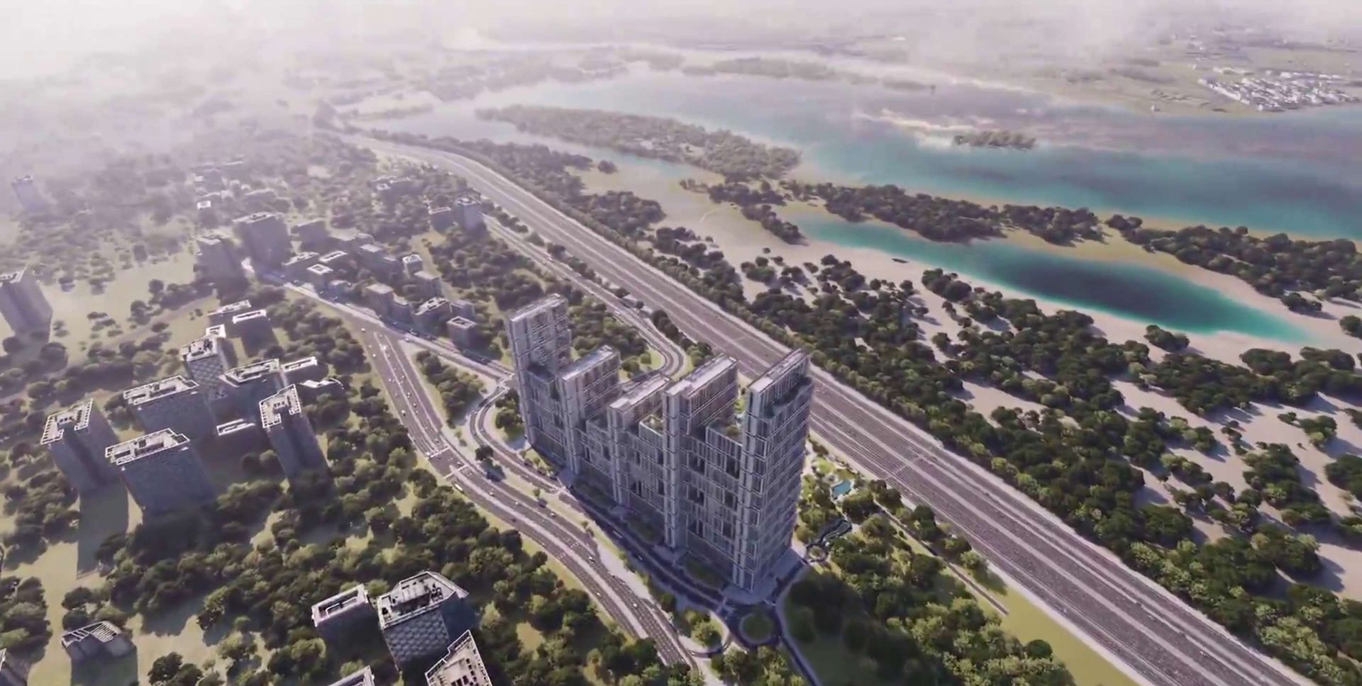 Sobha One towers beside Ras Al Khor creek, Dubai